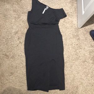 ASOS grey asymmetric maternity dress